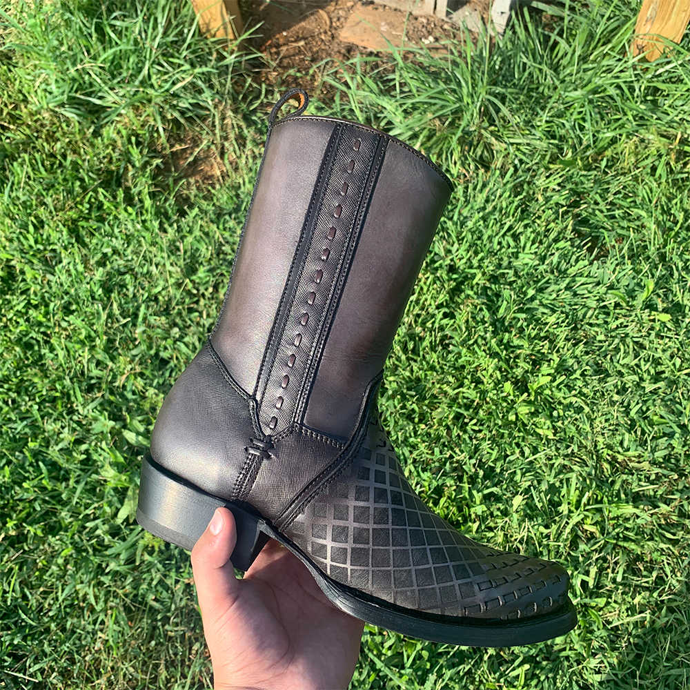 Mens square toe zipper 2025 boots