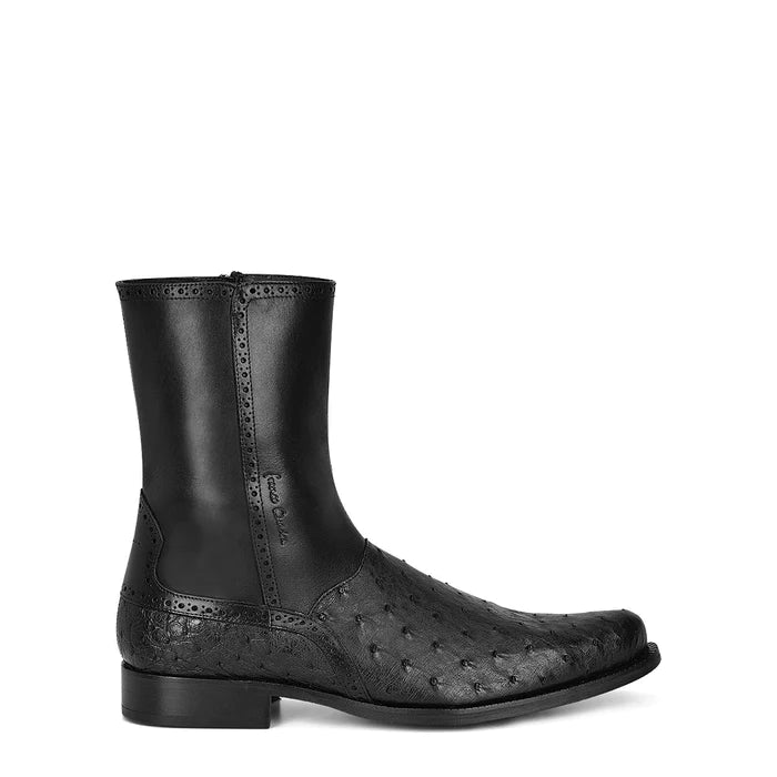 Men Franco Cuadra Ostrich Boot FC655 - Black / 9.5 / EE - Wide