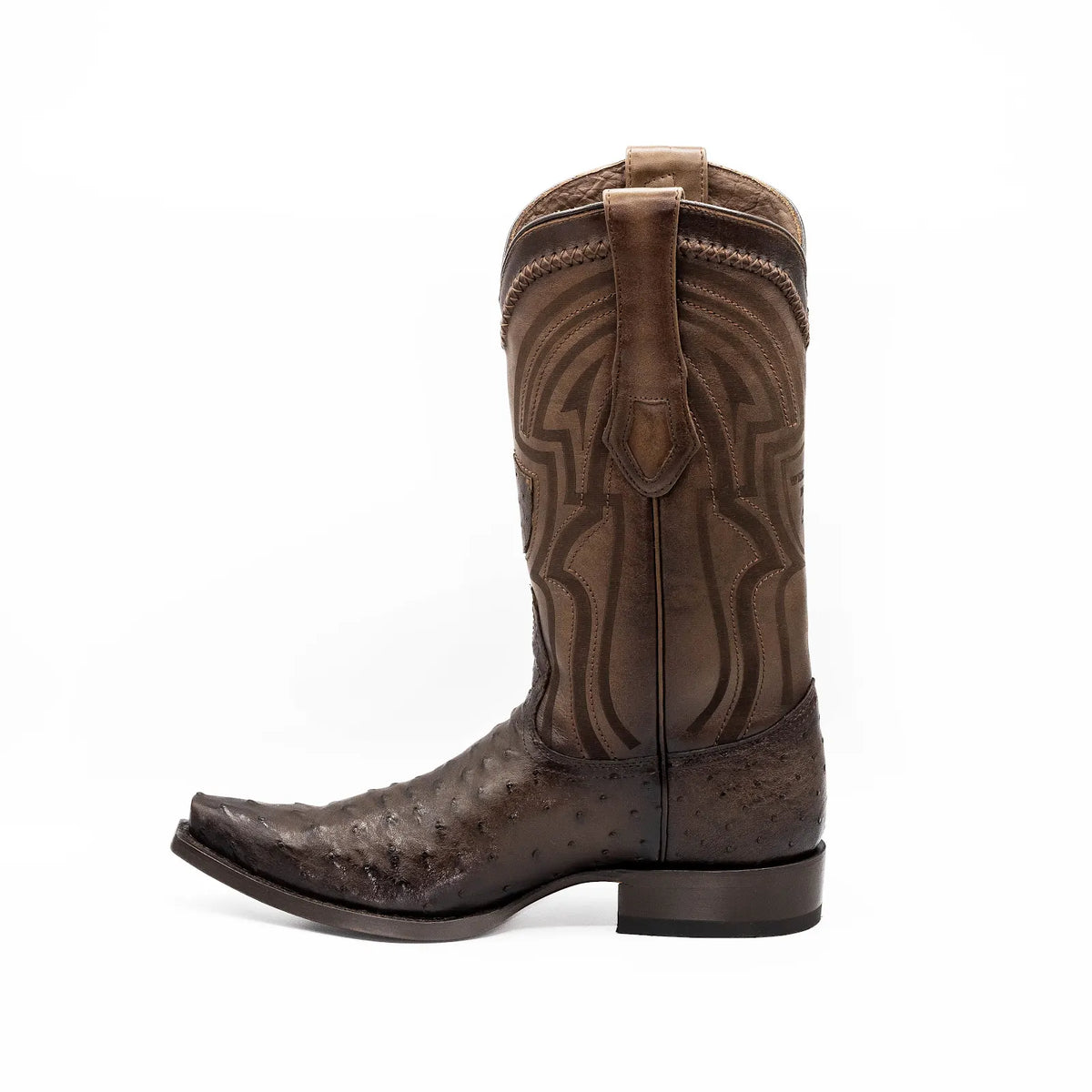 Brown Ostrich Skin Boots Snip Toe main image 0