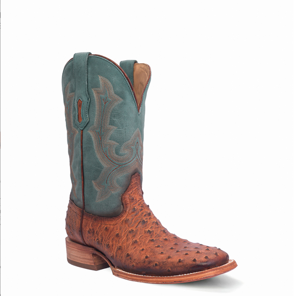 Corral Men's Embroidered Cognac & Navy Ostrich Western Boots A4500