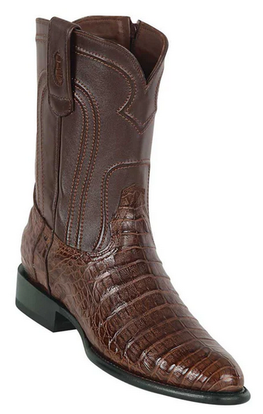 Los Altos Men's Suede Black Leather Inside Zipper Roper Toe Boot