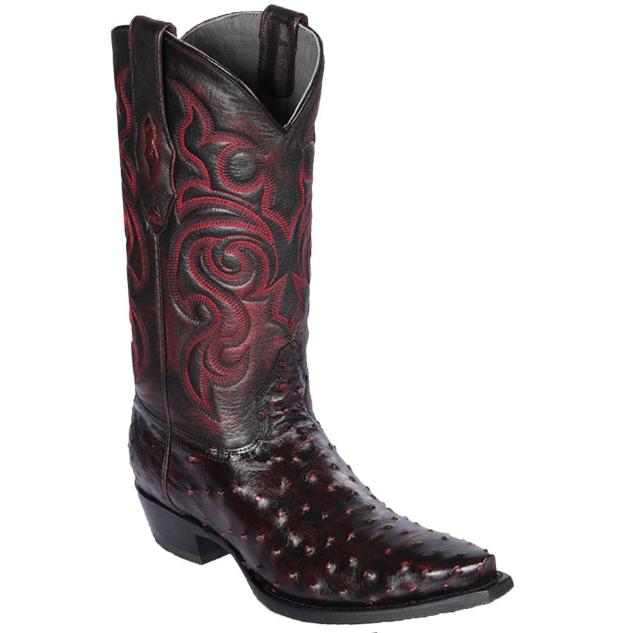 Los Altos Black Snip Toe Genuine Ostrich main image 0