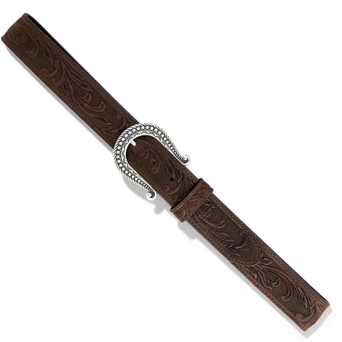Justin Ladies Distressed Tooled Dark Brown Leather Belt C21555 Justin Ladies Distressed Tooled Dark Brown Leather Belt C21555
