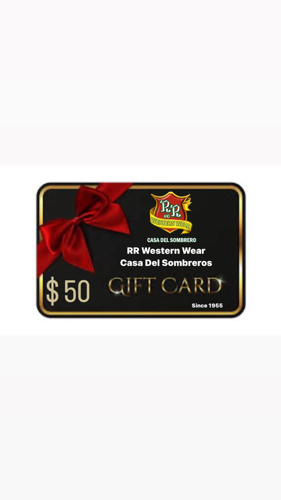 RR Western Wear Casa Del Sombrero Gift Card