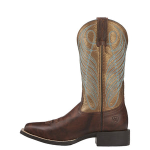 Ariat Women's Round Up Wide Square Toe Western Boot - Yukon Brown