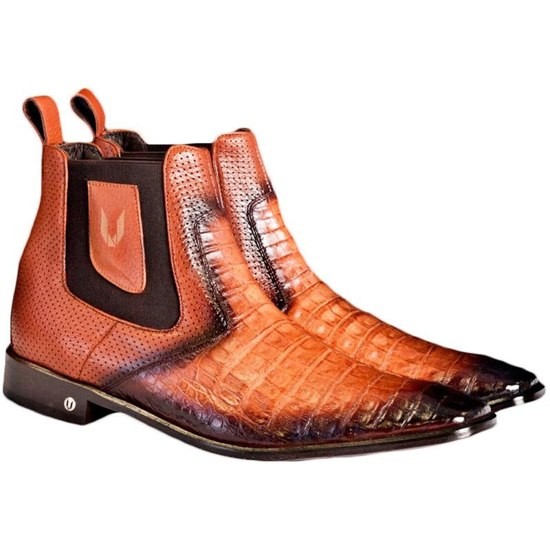 Men's Black Cherry Vestigium Boots Genuine Caiman Belly Chelsea Boot main image 1