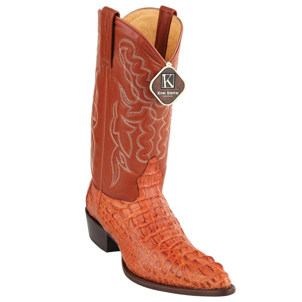 Brown Hornback Caiman Western Boots R-Toe