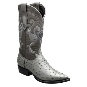 Cuadra Men's Traditional Ostrich Western Boots - Grey - RR Western Wear, Cuadra Men's Traditional Ostrich Western Boots - Grey