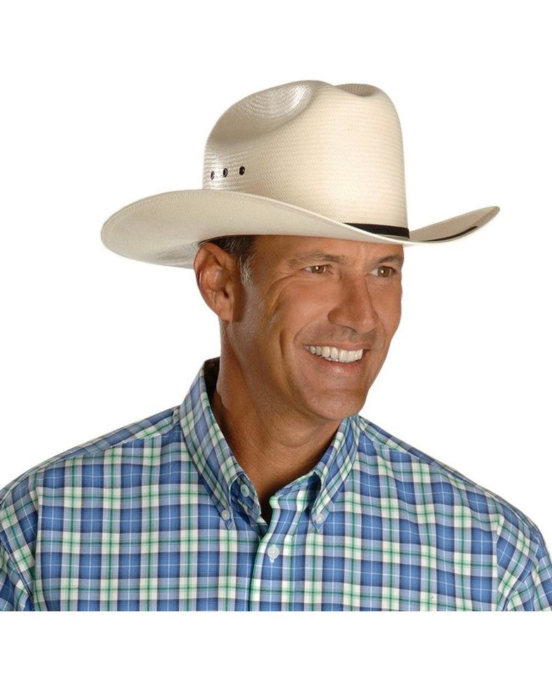 thumbnail image 2 of Stetson Rustic Straw Hat - Mexican Palm With Leather Hatband & Chin Strap 2 of 11