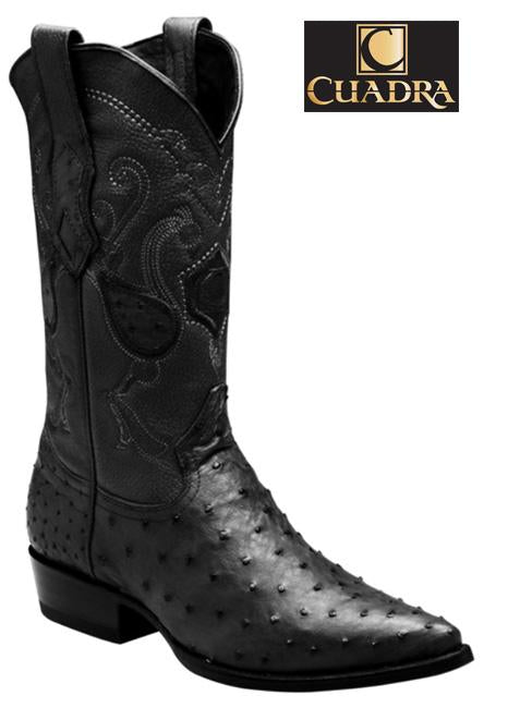 Men's CUADRA Boots Ostrich Black Puntal - B2AVA1
