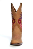 El General Women's The Red Rose of Texas Collection Honey Rose Rodeo Toe Western Boots