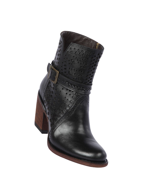 Quincy-Boots-Womens-Fashion-Floater-Leather-with-Print-Black-Round-Toe-Western-Boot