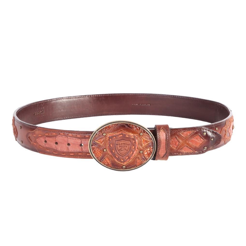 Men's Wild West Caiman Belly Skin Cowboy Belt 2C118249 main image 0