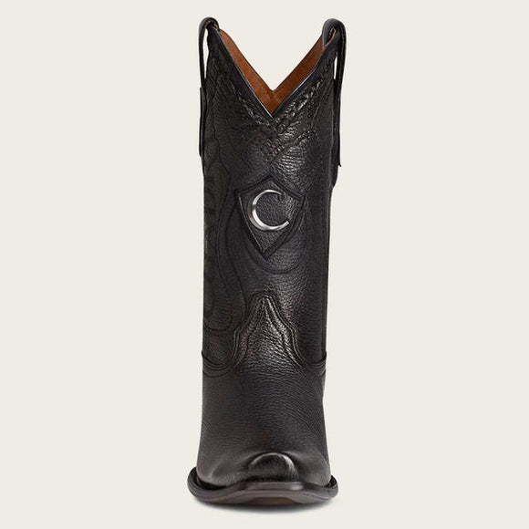 Engraved Cowboy black leather boots with metallic monogram Style No. 1J1NVE