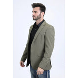 Platini Men's Double Button Western Blazer Olive BLW10820
