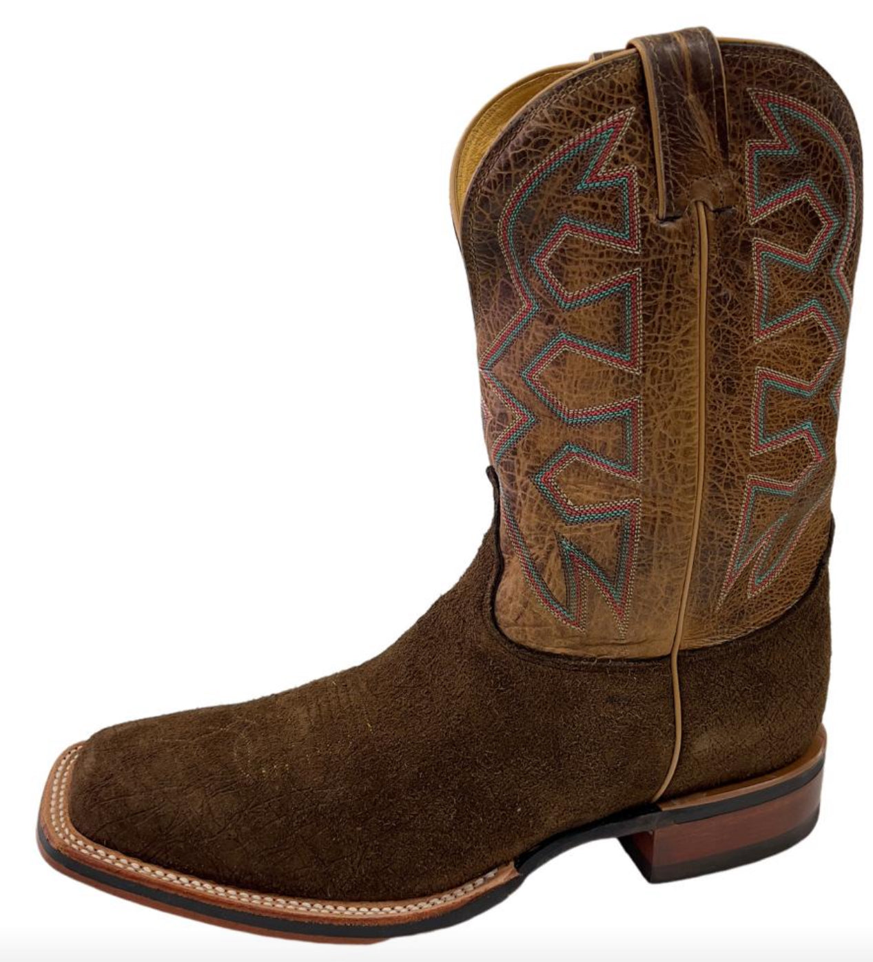 Nocona Western Boots Mens Stitched Leather Sq Toe Copper 