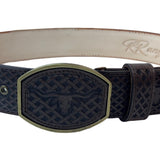 RRango Men's Western Belt 2 Inch Laser black