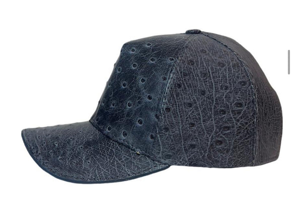 Gorra Original  Piel Avestruz  Negro Rustuco