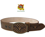 RRango Men's Western Belt 2 Inch Laser cafe