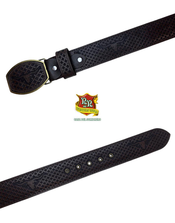 RRango Men's Western Belt 2 Inch Laser black