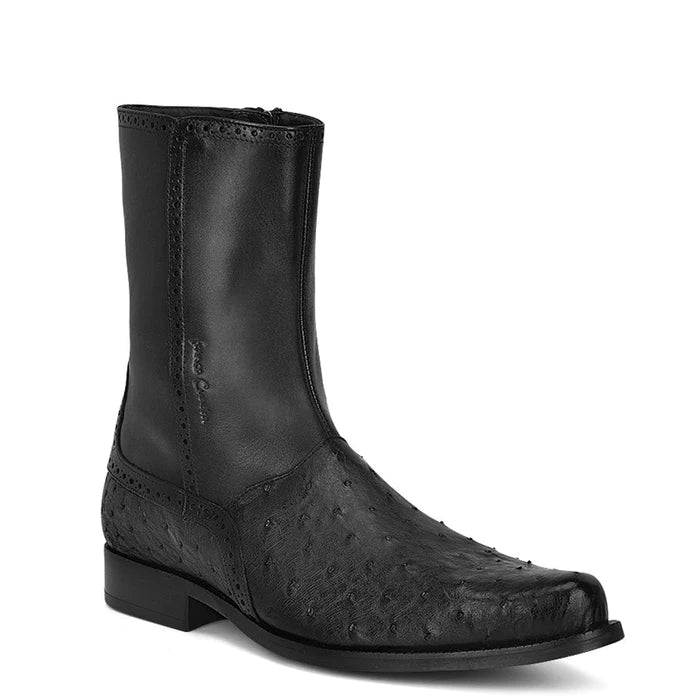 short dress with boots FRANCO CUADRA Men's Dress Boots in Genuine Ostrich Leather Brown