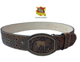 RRango Men's Western Belt 2 Inch Laser horse Cafe