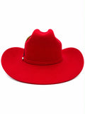 RRango Hats Rodeo Fine Wool Felt Cowboy Hat Red