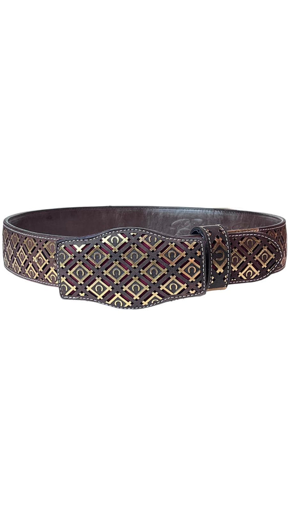 RRango Men's Western Belt 2 Inch Wide Laser Navajeado