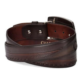 Hand Painted Chocolate Brown Leather Belt Style No.: CV487RS