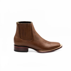 Wild West Boots - Mens Sqaure Toe Brown Belmont Leather Short Boot - 282bm2107 Wild West Boots - Mens Sqaure Toe Brown Belmont Leather Short Boot - 282bm2107