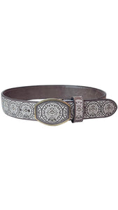 RRango Men's Western Belt 2 Inch Wide laser Navajeado Sol Azteca