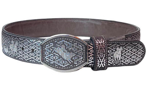 RRango Men's Western Belt 2 Inch Wide laser 9 Charro Lucks