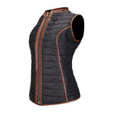 Embroidered honey leather reversible vest Style No. M253COB - Honey