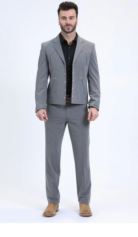 Platini Traje Men's Western Sport Grey Suit