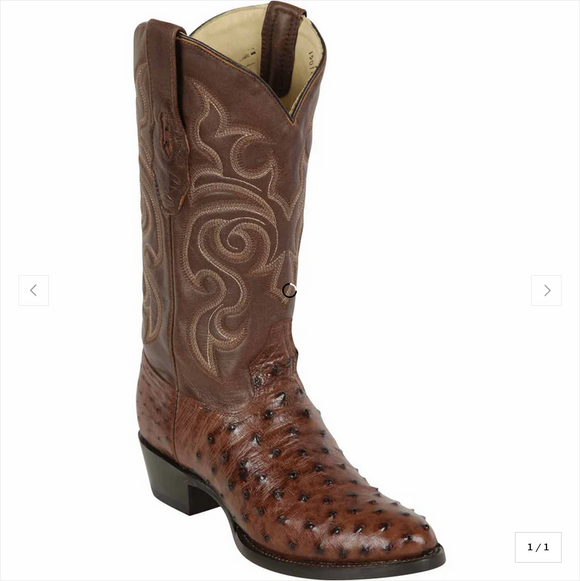 Los Altos Men's Original Full Quill Ostrich Boots Round Toe  650360