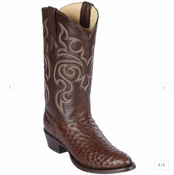 Los Altos Men's Original Full Quill Ostrich Boots Round Toe  650307