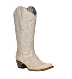 Corral Bone Crystal Embroidery Women's Boot Z5123