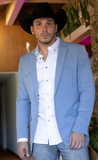 Platini Men's Double Button Western Blazer Light Blue BLW11270