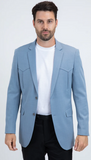 Platini Men's Double Button Western Blazer Light Blue BLW11270