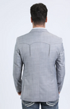 Platini Men's Double Button Western Blazer Silver BLW10814