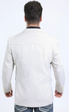 Platini Men's Double Button Western Blazer Off White BLW10938