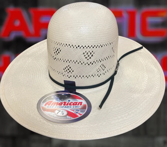 American Hat Co Vented Straw Cowboy Hat 8200 OPEN CROWN
