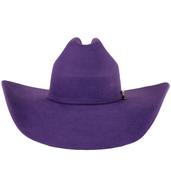 3558 Suede Cowboy Hat Western Wide Brim Womens Hats Cowgirl Hats Purple Purple Cowboy Hat With Feather Boa & Rhinestone Hat Band  main image 2