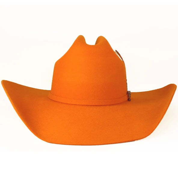 Stone 100X Women Cowboy Felt Hat with Feathers Orange – RR  display picture 2