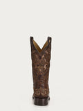 BROWN EMBROIDERY AND STUDS SQUARE TOE Style No. A3326