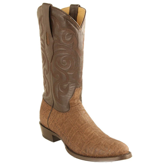 Los Altos Mens Round Toe Elephant Black Cowboy Boot 657007