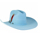Stone  100X Roper Cowboy Felt Hat With Feathers