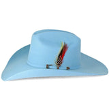 Stone  100X Roper Cowboy Felt Hat With Feathers