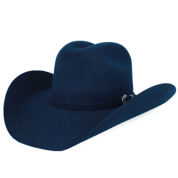 Tombstone 20X East West Cowboy Felt Hat Navy Blue