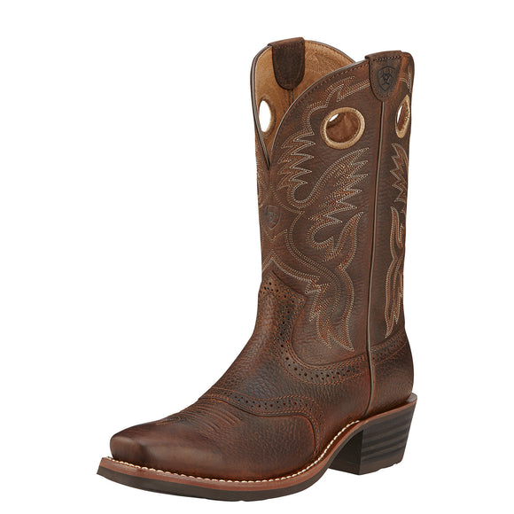 Ariat Mens Heritage Roughstock Western Boot Brown Oiled Rowdy
